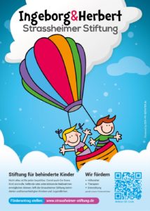 Der PR / Info-Flyer mit QR-Code der Strassheimer-Stiftung