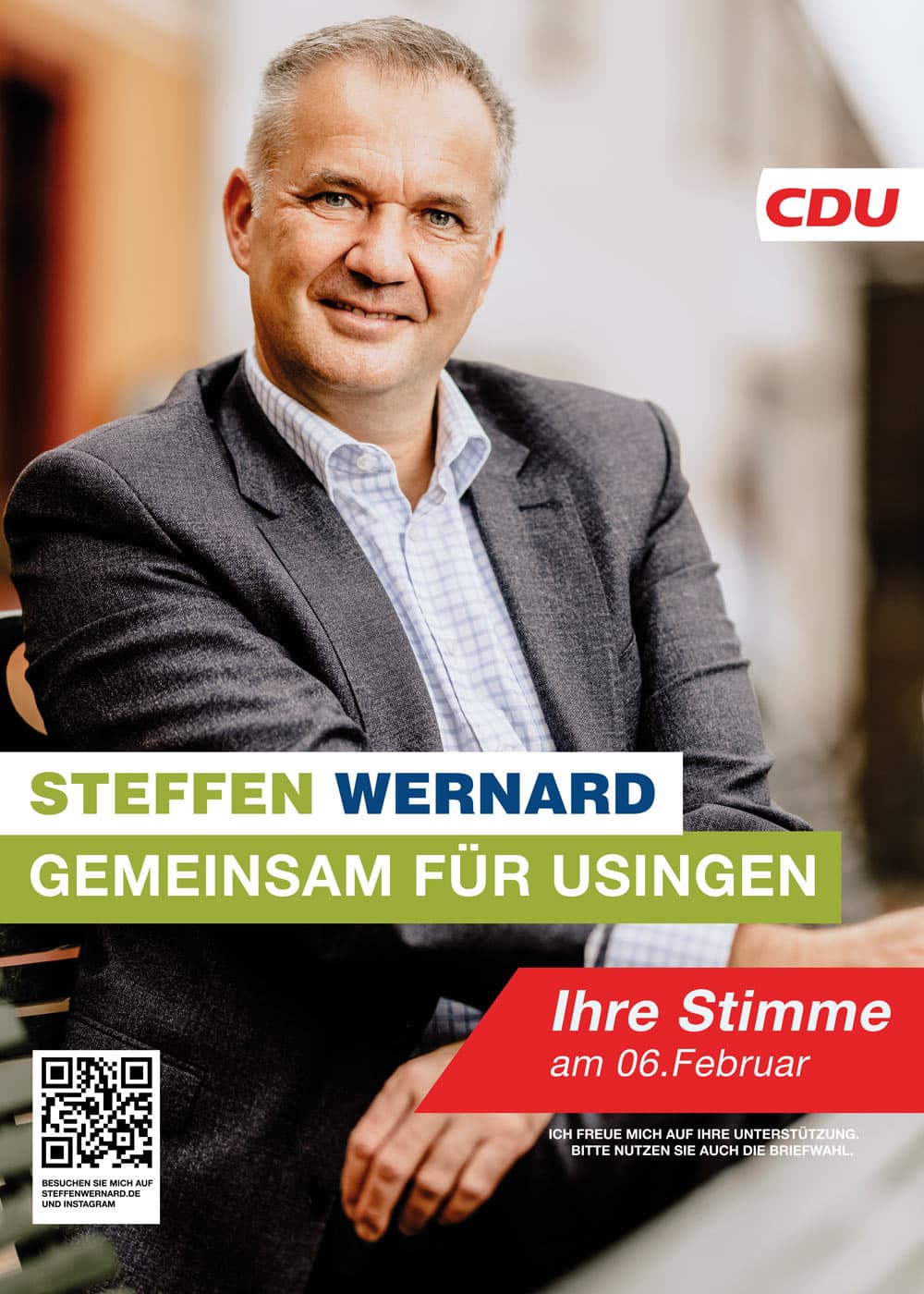 Steffen Wernard Bürgermeister Wahlkampf Wahlplakat 2021 hochkant