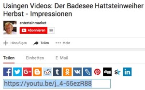 Usingen-Videos teilen: Über YouTube Link auf der eigenen Homepage einbinden