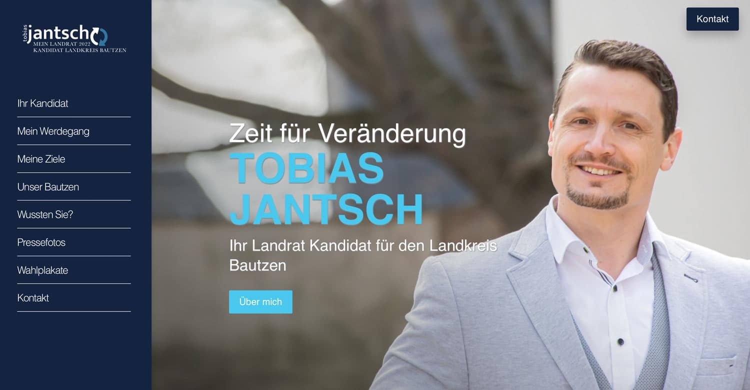 Wahlkampf Homepage Landratskandidat Tobias Jantsch