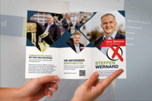 Steffen Wernard Bürgermeister Wahlkampf Broschüre Flyer Ansicht aussen 2021